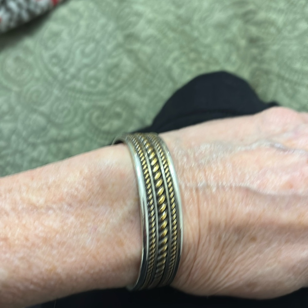 Brighton two tone cuff bracelet.
